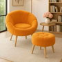 Atelier Del Sofa Lida - Conjunto de Sillón y Puff Naranja